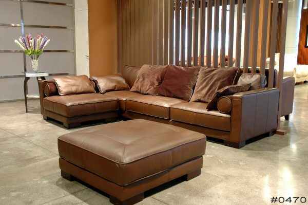 Modern Leather Sectional Couch with Deep Seating