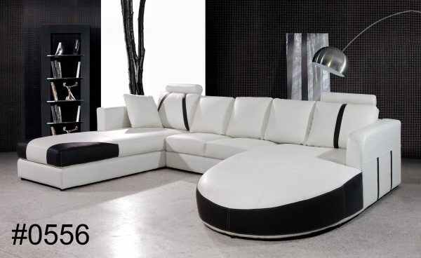 U Shaped Sofa Modern Leather Sectional Couch for Living Room