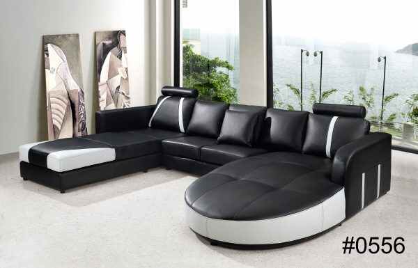 U Shaped Sofa Modern Leather Sectional Couch for Living Room