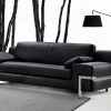Modern Black Leather Couch Sofa