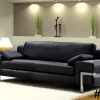 Modern Black Leather Couch Sofa