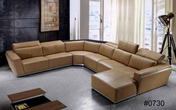 Modern Leather L Shaped Sectional