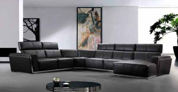 Modern Leather L Shaped Sectional