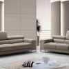 White Leather Modern 3 Seater Sofa with Stainless Steel Legs