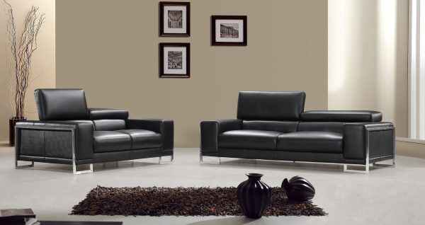 White Leather Modern 3 Seater Sofa with Stainless Steel Legs