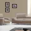 White Leather Modern 3 Seater Sofa with Stainless Steel Legs