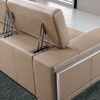 White Leather Modern 3 Seater Sofa with Stainless Steel Legs
