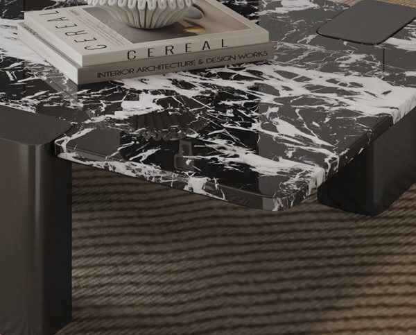 Modern Marble Coffee Table Elegant Dual Tone