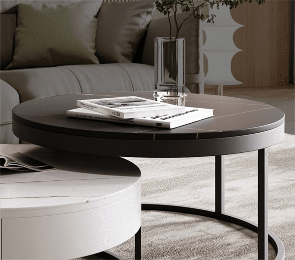 Round Coffee Tables Set Modern Nesting Design
