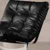 Chairs for Small Spaces Modern Black Leather Lounge Chair with Metal Legs