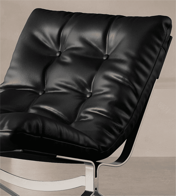 Chairs for Small Spaces Modern Black Leather Lounge Chair with Metal Legs
