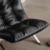 Chairs for Small Spaces Modern Black Leather Lounge Chair with Metal Legs