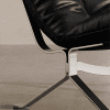 Chairs for Small Spaces Modern Black Leather Lounge Chair with Metal Legs