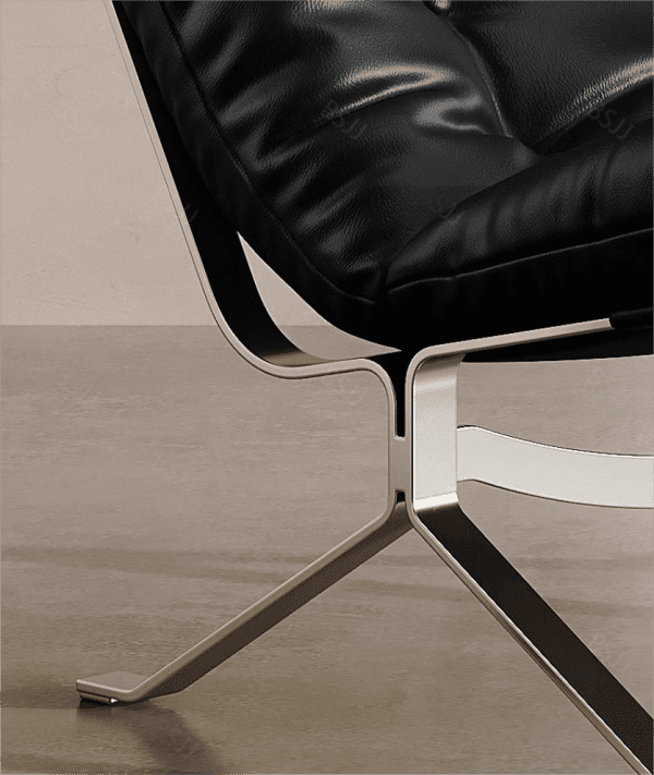 Chairs for Small Spaces Modern Black Leather Lounge Chair with Metal Legs