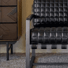 Chair With Leather and Metal Frame