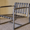 Chair With Leather and Metal Frame