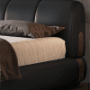 Single Bed Modern Minimalist Style with Upholstered Headboard