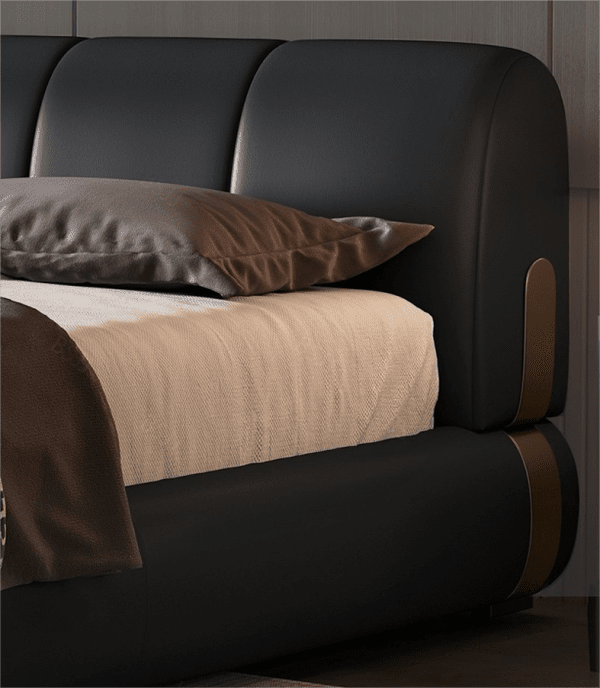 Single Bed Modern Minimalist Style with Upholstered Headboard