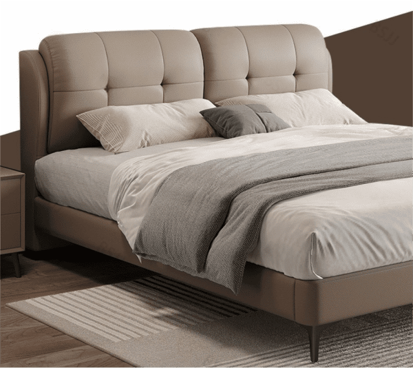 California King Bed Frames with Upholstered Headboard and Sturdy Platform Support