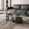 Modern and Elegant Living Room Black Leather Sofa