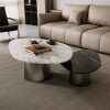 Marble Coffee Tables Set Modern Oval Design