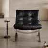 Chairs for Small Spaces Modern Black Leather Lounge Chair with Metal Legs