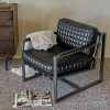 Chair With Leather and Metal Frame