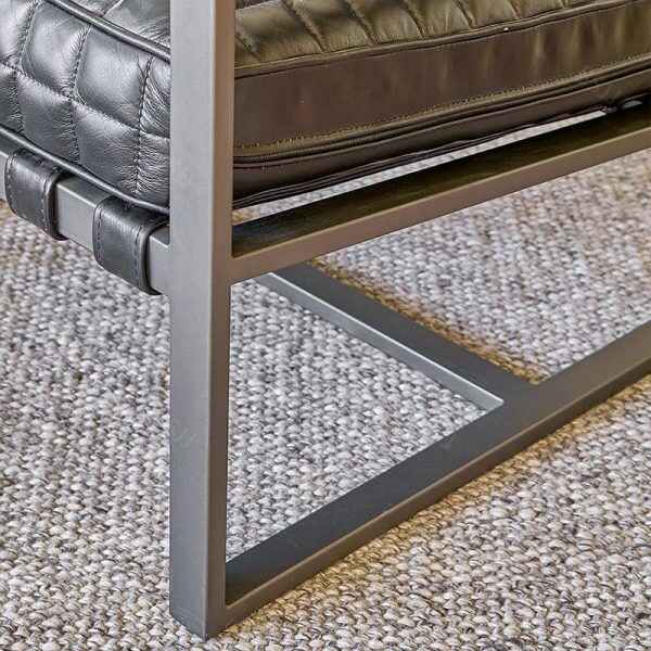 Chair With Leather and Metal Frame