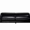 Modern Black Leather Settee Sofas for Living Room