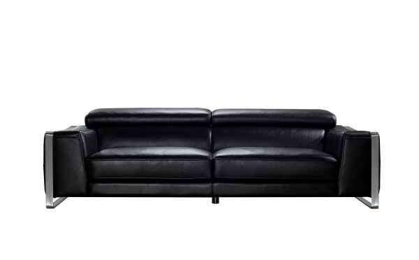 Modern Black Leather Settee Sofas for Living Room