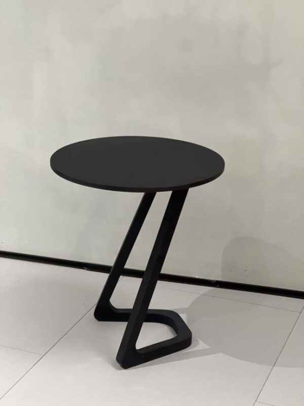 Black Round Modern Side Table for Living Room