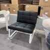 Lounge Chair in Dining Room with Chrome Frame