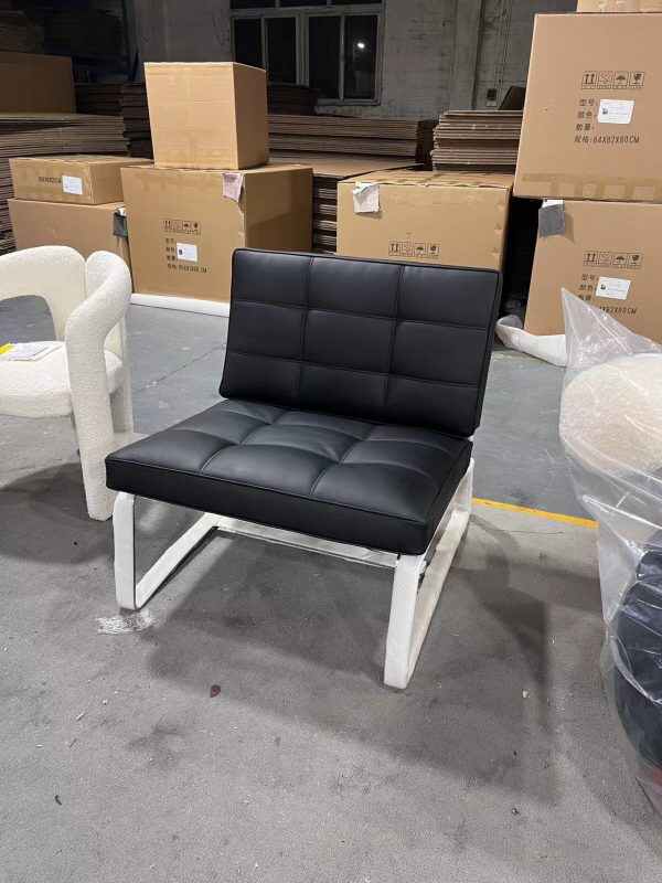 Lounge Chair in Dining Room with Chrome Frame