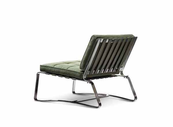 Lounge Chair in Dining Room with Chrome Frame
