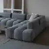 Best Sectional Sofa in Modern Cloud Grey Tufted Low Profile Design