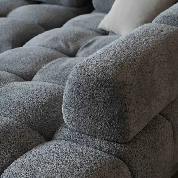 Best Sectional Sofa in Modern Cloud Grey Tufted Low Profile Design