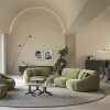 Curved Sofa with Modern Upholstery