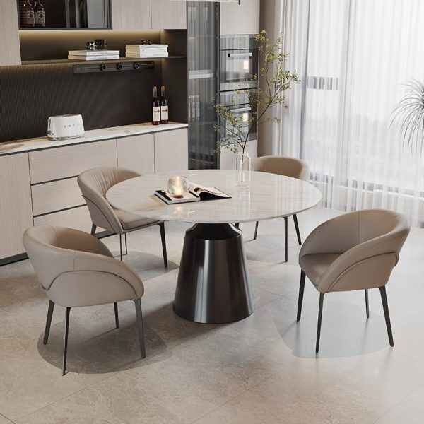 Round Dinning Table with Marble Top