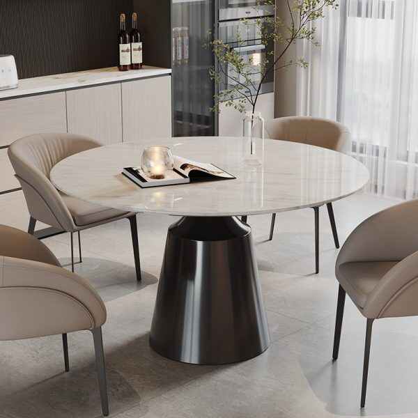 Round Dinning Table with Marble Top