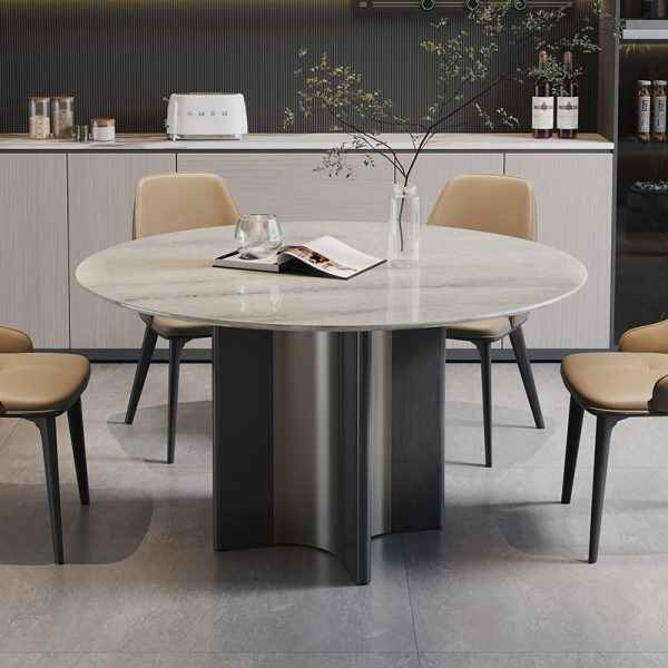 Modern Dinning Table with Round Marble Top