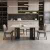 Modern Square Dining Table with Marble Finish