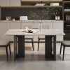 Modern Square Dining Table with Marble Finish