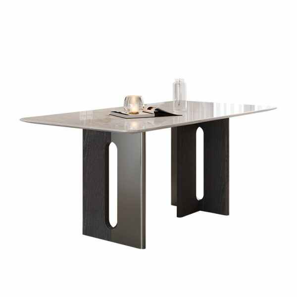 Modern Square Dining Table with Marble Finish