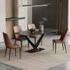 Modern Black Dining Table with Unique Pedestal Base