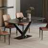 Modern Black Dining Table with Unique Pedestal Base