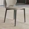 High Back Dining Chair with Upholstered Leather Seat