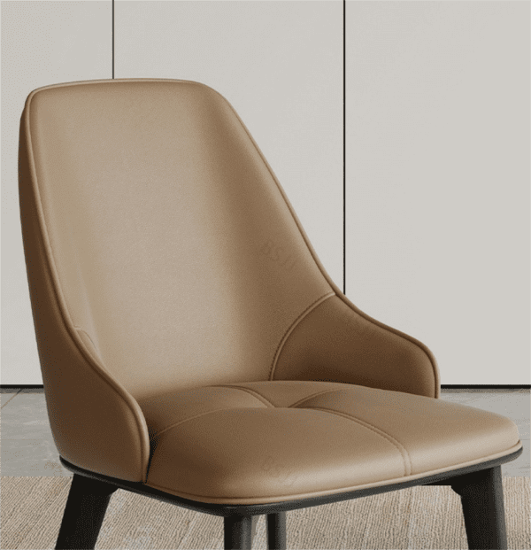 Modern Dining Chair with Leather Seat