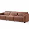 Luxury Leather Recliner Sofa Set for Living Room with Adjustable Footrest