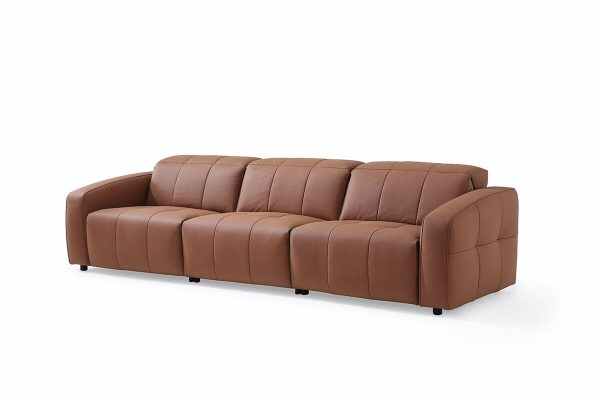 Luxury Leather Recliner Sofa Set for Living Room with Adjustable Footrest