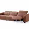 Luxury Leather Recliner Sofa Set for Living Room with Adjustable Footrest